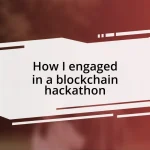 How I engaged in a blockchain hackathon