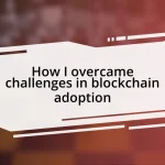 How I overcame challenges in blockchain adoption