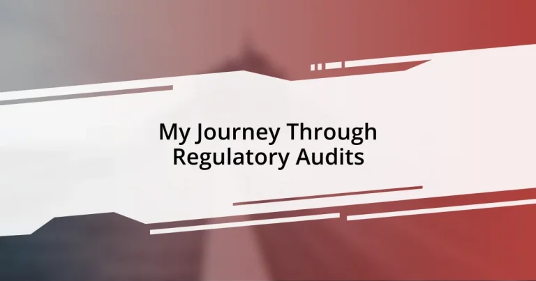 My Journey Through Regulatory Audits