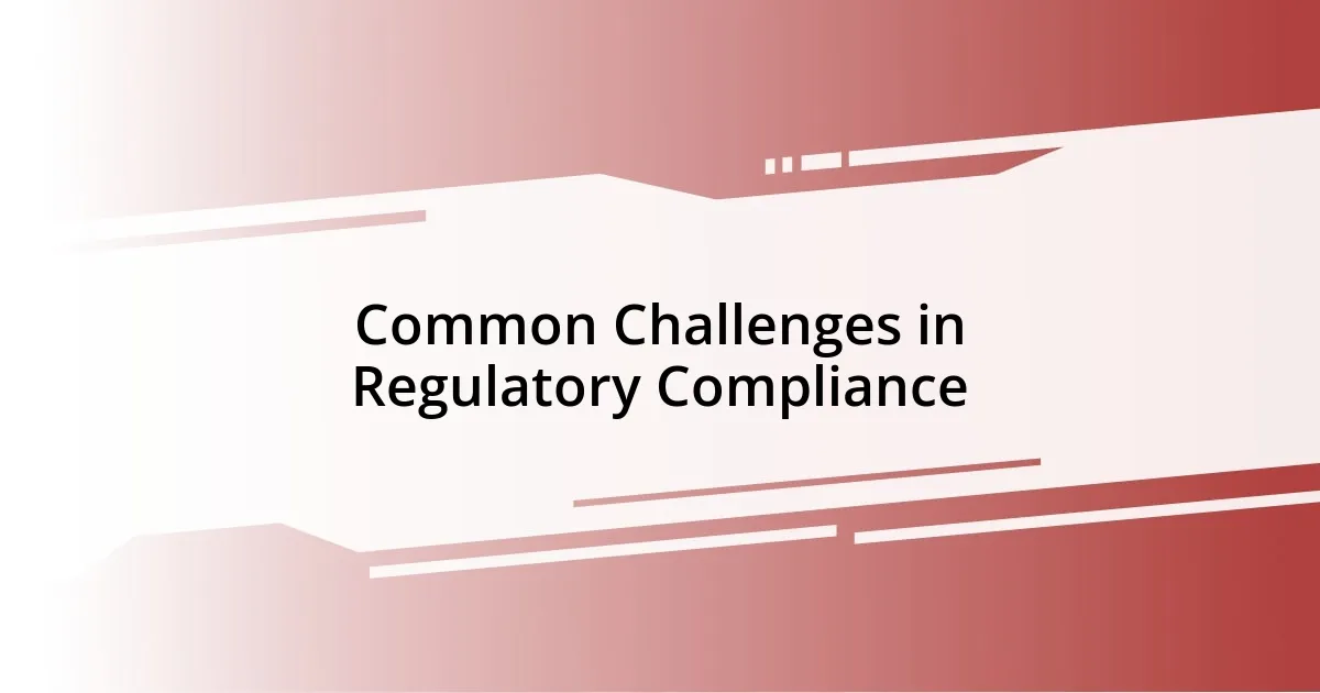 Common Challenges in Regulatory Compliance